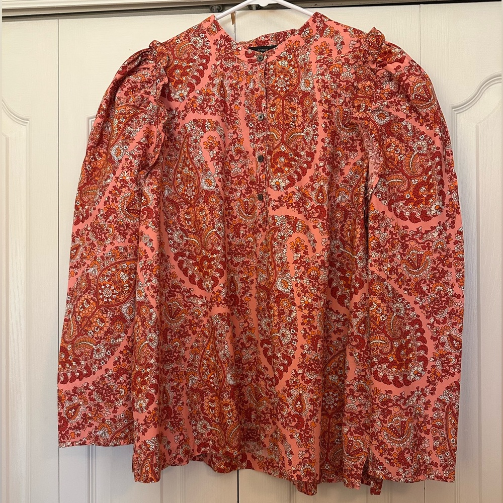 J Crew Floral Paisley Pink Women's Top